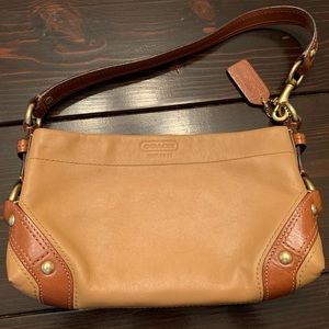 Tan and Brown Coach Leather Purse